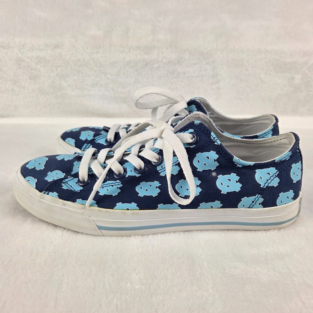 Row One UNC Tar Heels Sneakers Women's 7.5 Men's 6 Blue White Low Top Shoes - Picture 3 of 10
